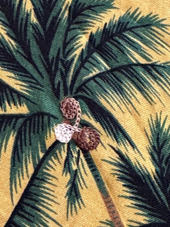 Vintage Aloha Hawaii Yellow Tropical Hula Scarf Embroidered Wall Art - Picture 10 of 10